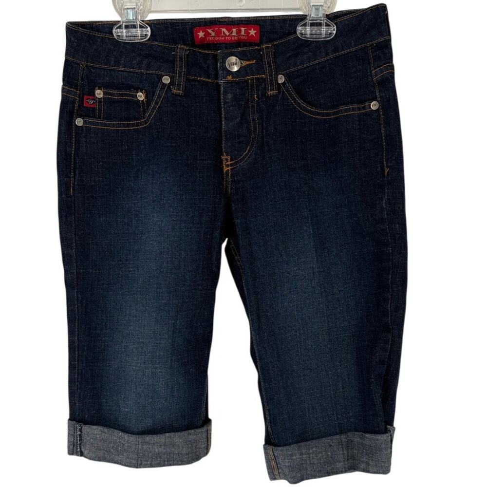 Vintage Y2K YMI Dark Wash Denim Bermuda Shorts, Low Rise, Size 5